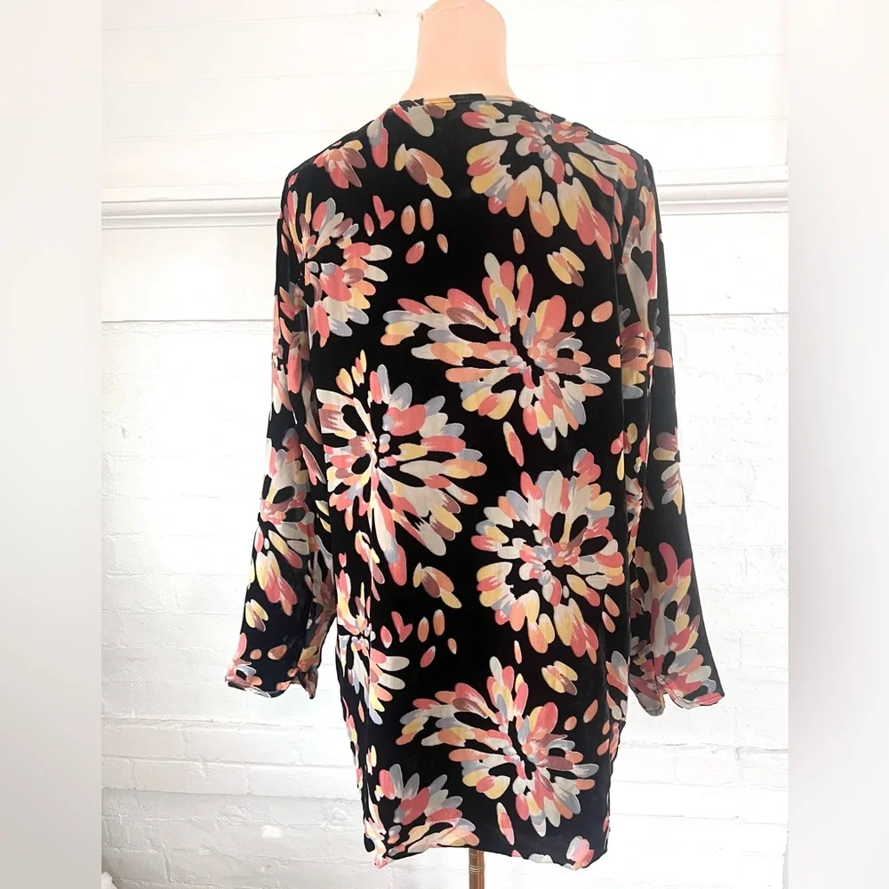 Eva Franco Anthropologie Velvet Burnout Fireworks Kimono  Open Front Size Small - Picture 7 of 10